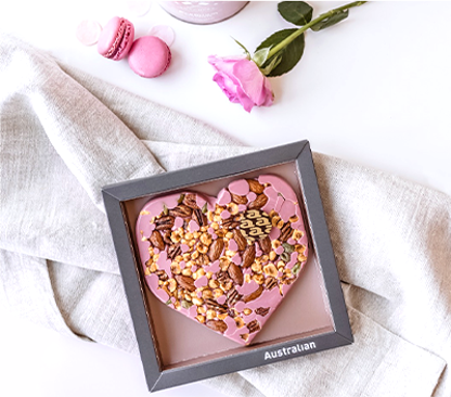 Chocolate heart RUBY exclusive nuts