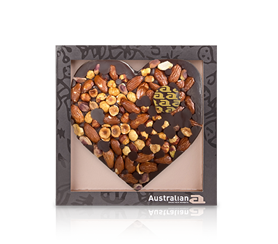 Chocolate heart dark exclusive nuts