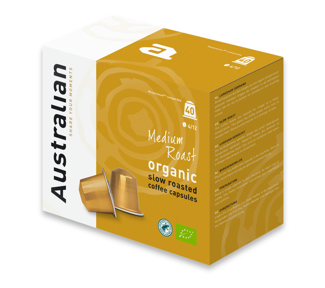 40-pack coffee capsules medium RFA organic